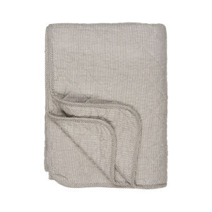 Quilt med hvide og jordfarvede mælkedrengestriber