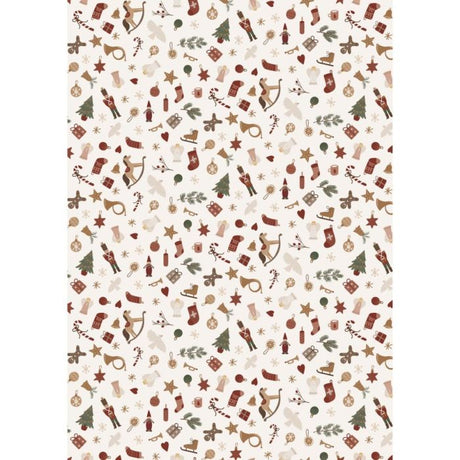 Julegavepapir med juleikoner