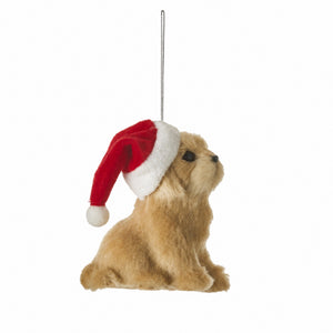 Blød julehund med nissehue