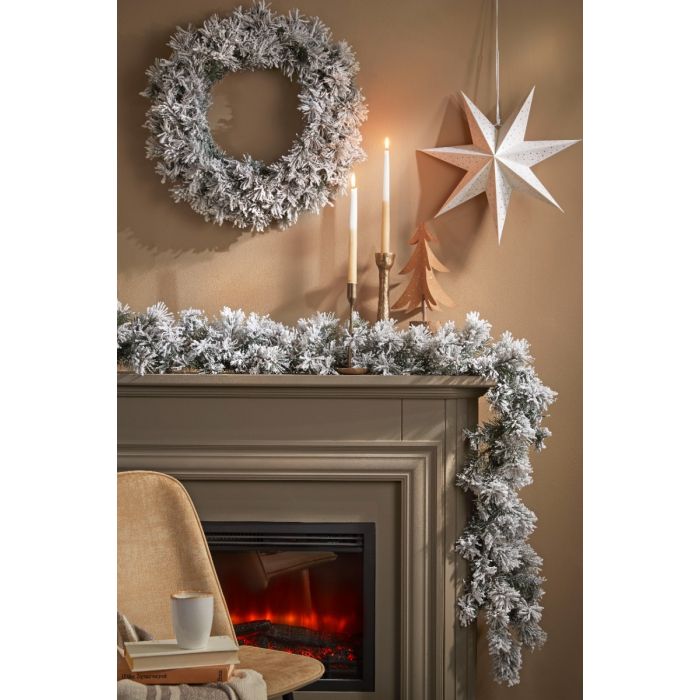 Dinsmore granguirlande med sne 180 cm lang