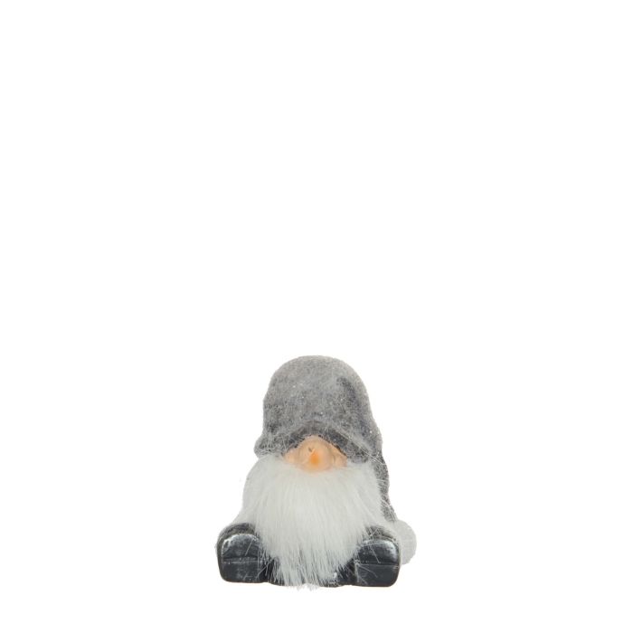 Siddende gnom i grå