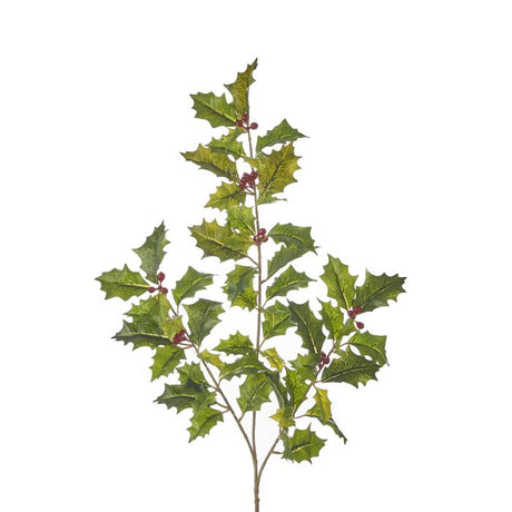 Kristtorngren 50 cm høj med grønne blade og røde bær