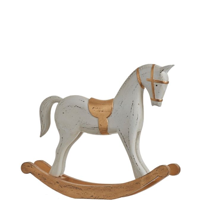 Gyngehest hvid 30 cm høj