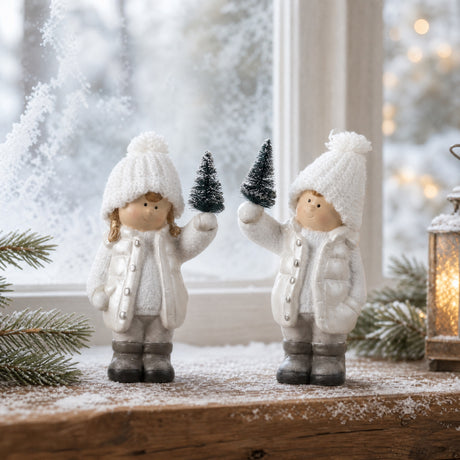 Vinterbørn med juletræ