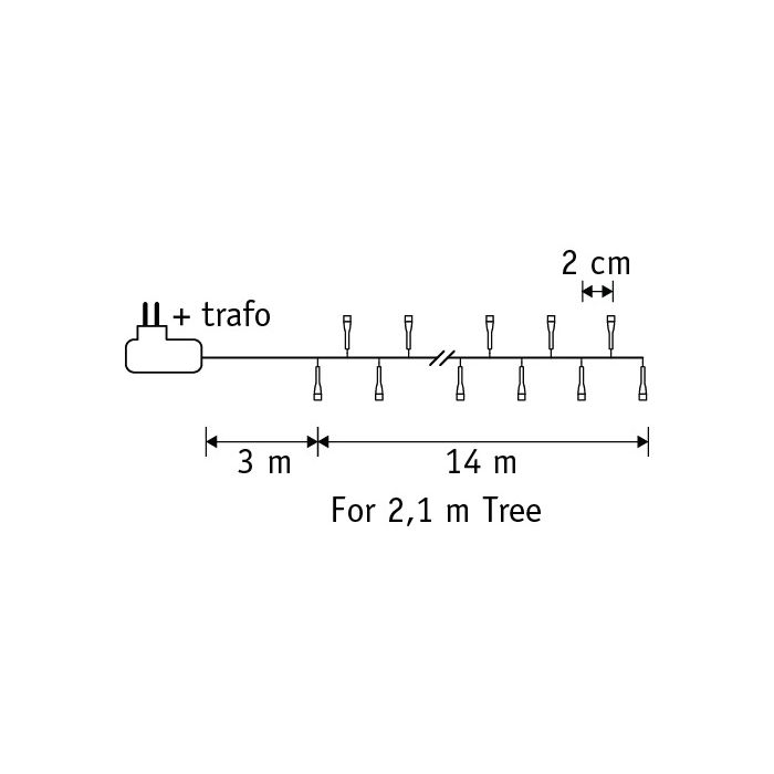 Lyskæde Snake light 700 LED klassisk hvid 14 m