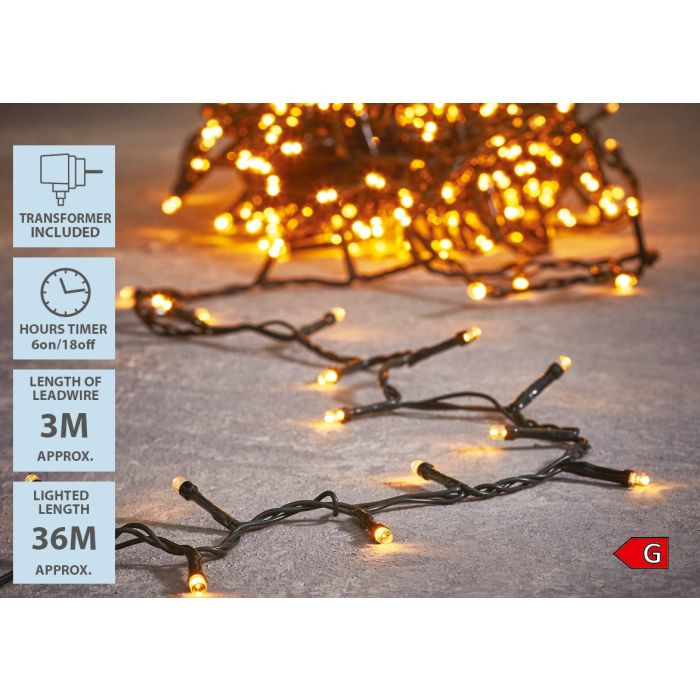 Lyskæde 480 LED varm hvid 36 m