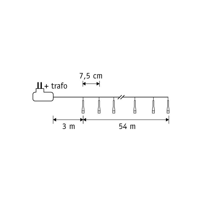 Lyskæde 720 LED klassisk hvid 54 m