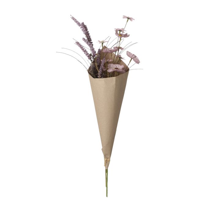 Blomsterbuket i tørret look - lys lilla
