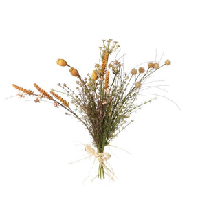 Blomsterbuket i tørret look - brun 58 cm