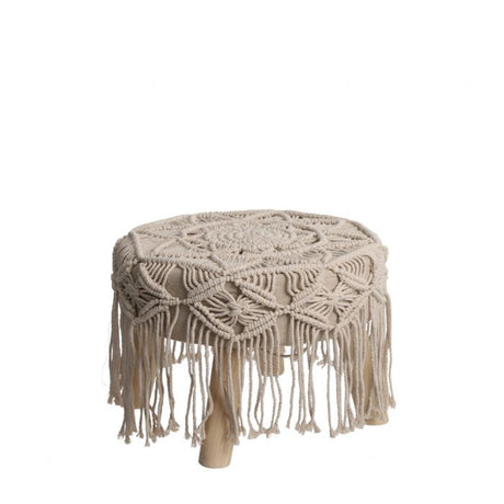Macrame skammel 29,5 cm høj
