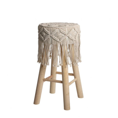 Macrame skammel 61 cm høj
