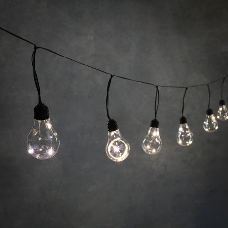 Party lyskæde med 10 pærer i varm hvid