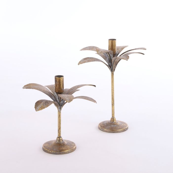 Lysestage guldfarvede blade