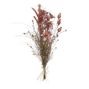 Blomsterbuket i tørret look - lyserød