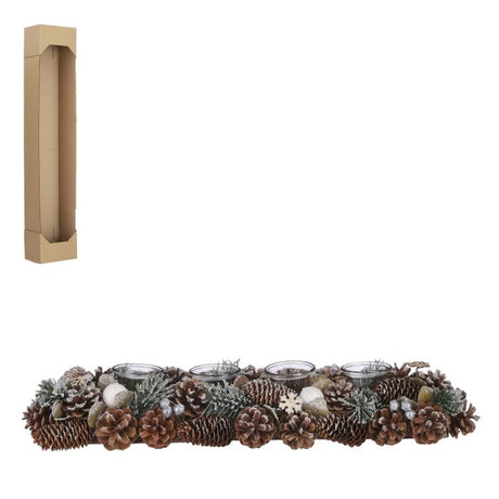 Adventsstage med sne og grankogler