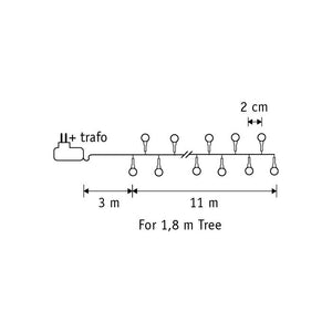 Lyskæde med 550 klassisk hvide bærlygter