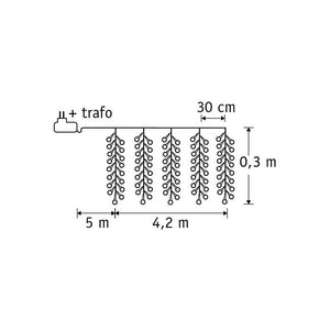 Lyskæde istapper 390 led-lys 420 cm lang
