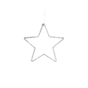 Sølvfarvet stjerne til ophæng 25 cm i dia