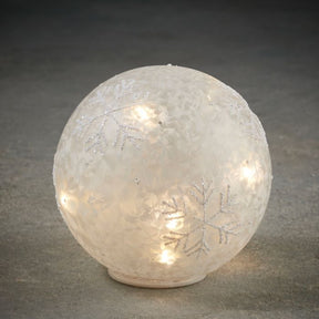 Lyskugle med snefnug 15 cm i dia