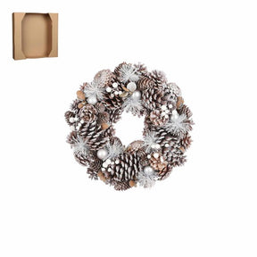 Krans med hvide nuancer og kugler