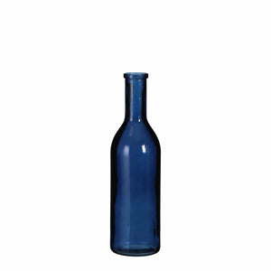 Genbrugsglasflaske blå vase