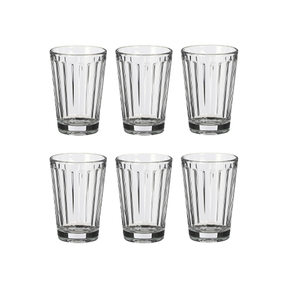 6 vandglas med riller 19 cl