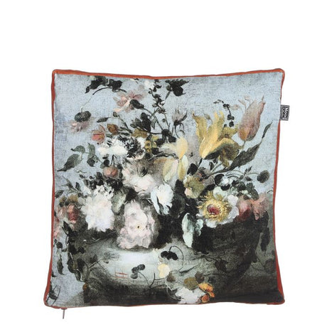 Fadey pude med blomstertryk