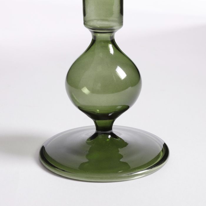 Trent glaslysestage mørkegrøn