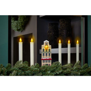 Vinduespynt Hvide lys med flammer 4-pak 