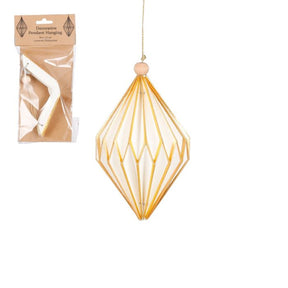 Håndlavet Diamant hvid 15 cm høj