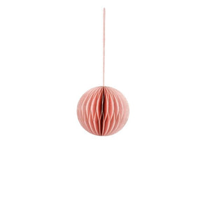 Julekugle i papir lyserød