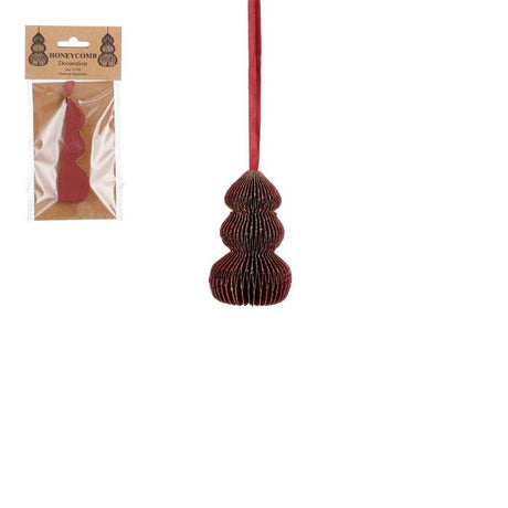 Håndlavet Juletræ mørkerødt 10 cm højt