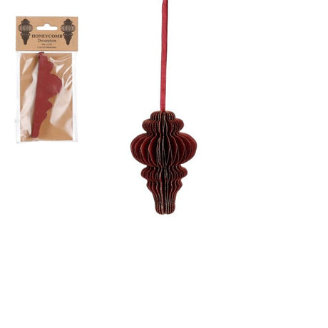 Håndlavet Istap mørkerød 12 cm høj