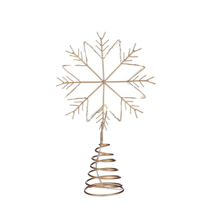 Topstjerne Snefnug med lys guldfarvet