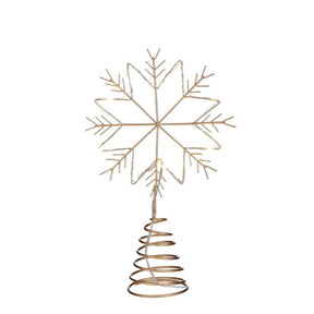 Topstjerne Snefnug med lys guldfarvet