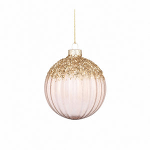 Julekugler i klart glas med glimmer