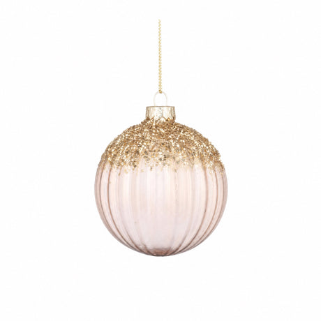 Julekugler i klart glas med glimmer