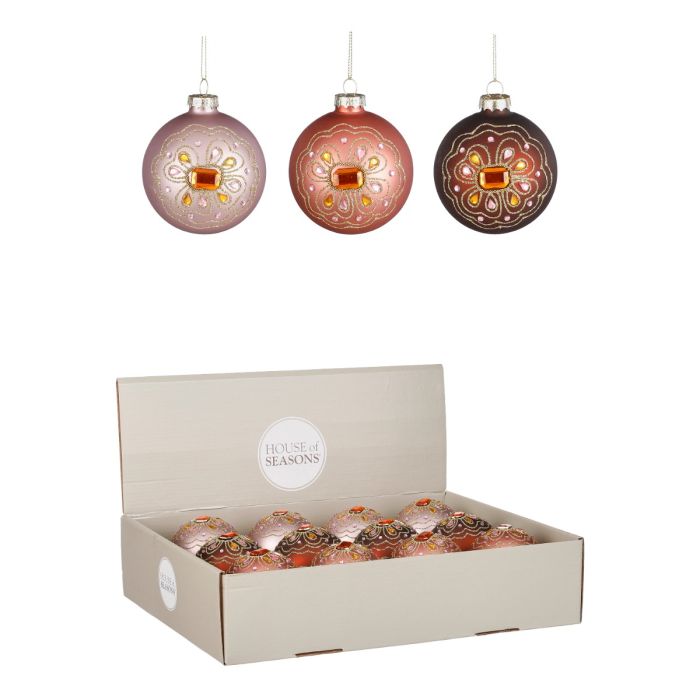 Julekugler med glimtende sten