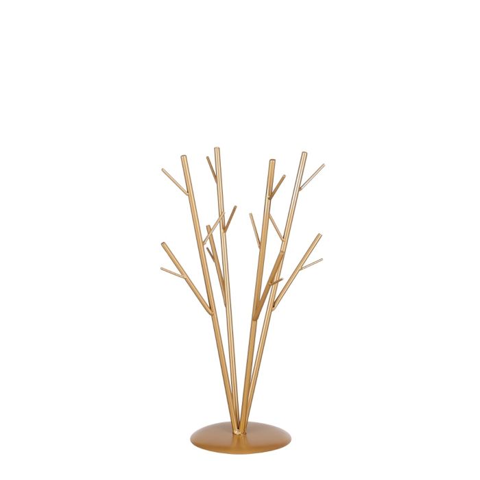 Dekorationstræ på fod guld 50 cm højt