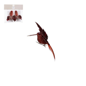 Kolibri med klips mørkerød 2-pak 