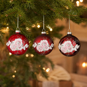 Julekugler med blomstermotiver