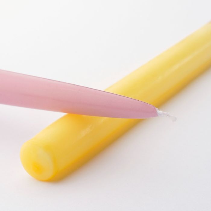 Tynde to-farvede lys lysegul/lyserød 4-pak