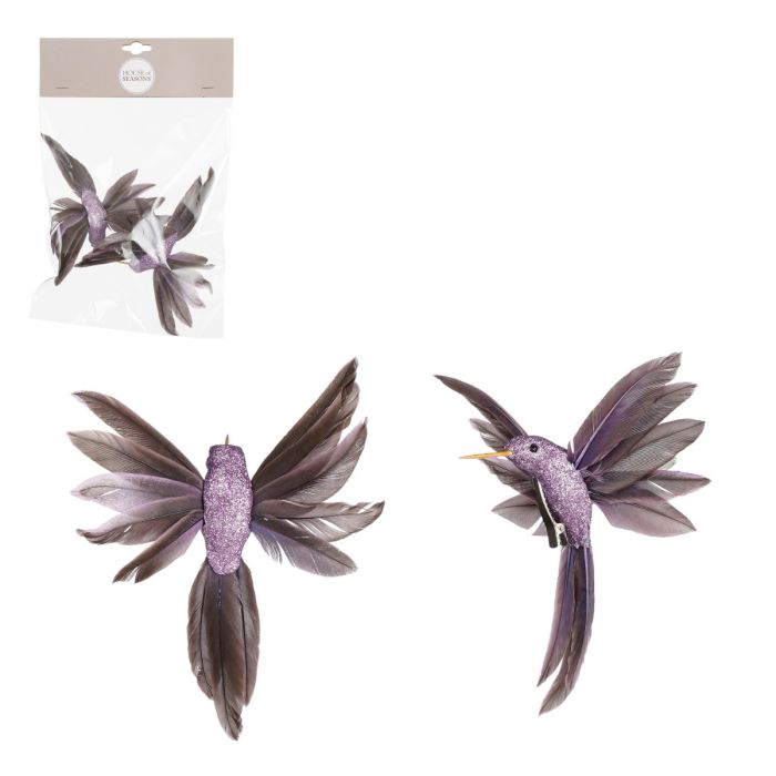 Kolibri med klips lilla 2-pak 