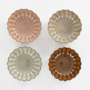 4 Corfu skåle i forskellige farver set ovenfra