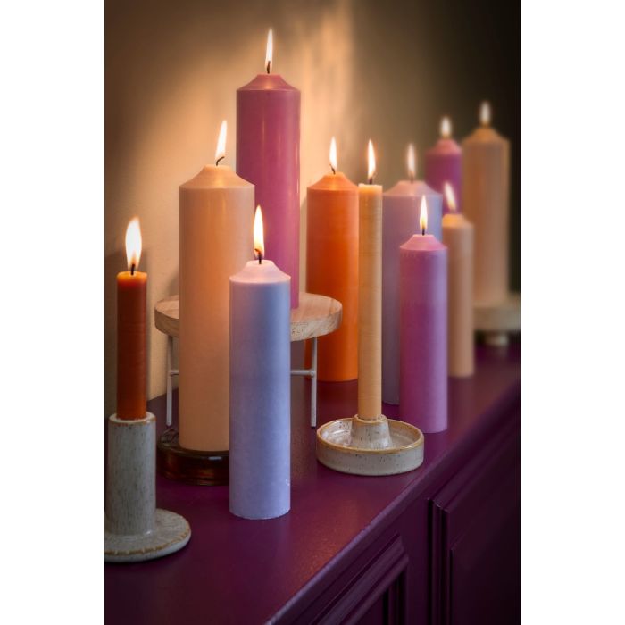 Bloklys 25 cm højt lilla