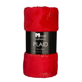 Fleece plaid Merry Christmas rød