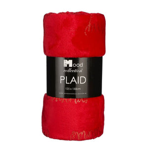 Fleece plaid Merry Christmas rød