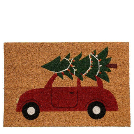 Dørmåtte med rød bil
