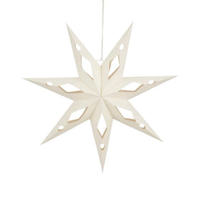 Hvid stjerne med hulmønster 60 cm i dia