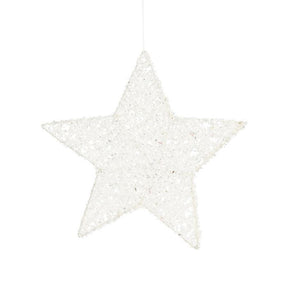 Stjerne med struktur hvid 25 cm i dia